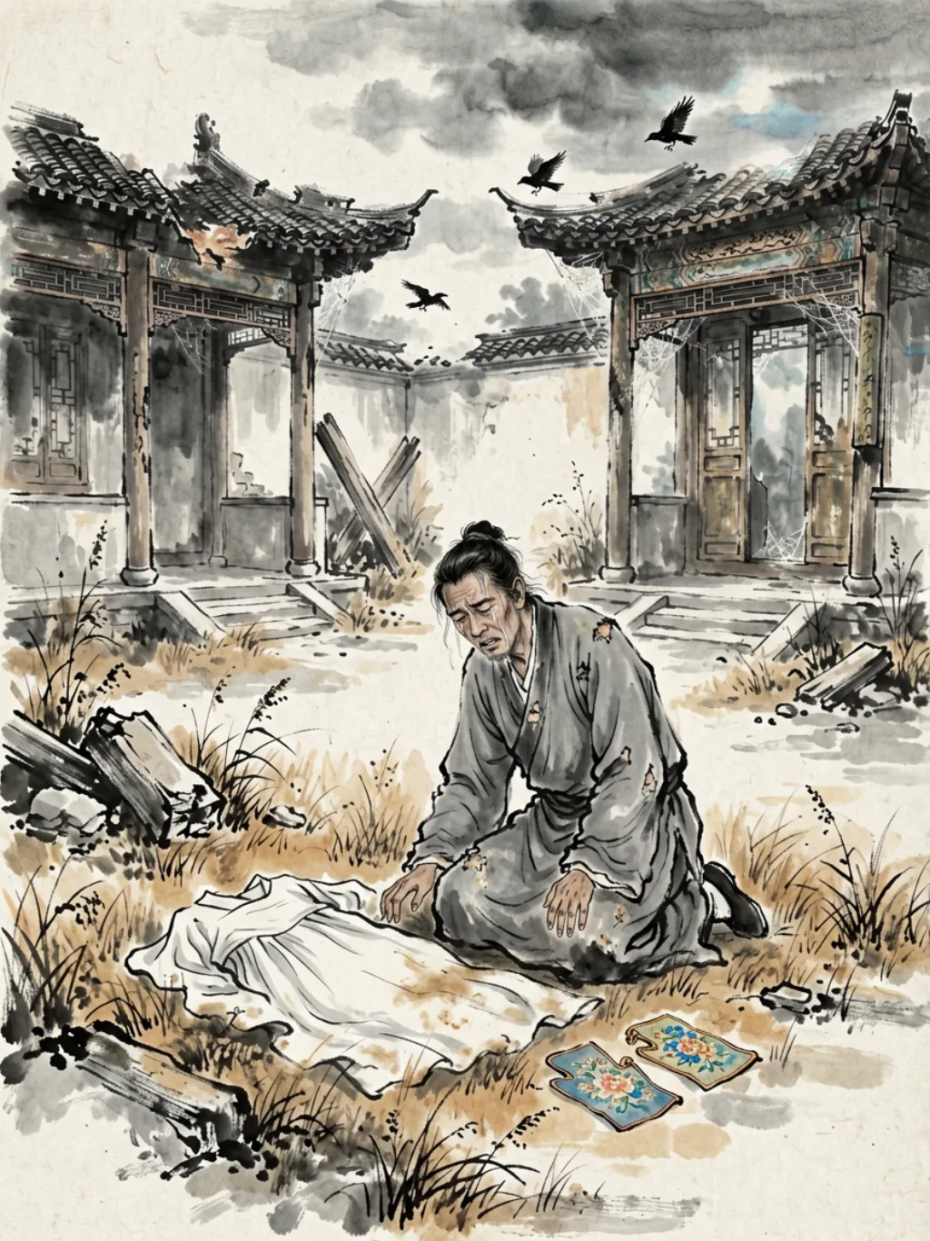 宝玉返府见黛玉白骨